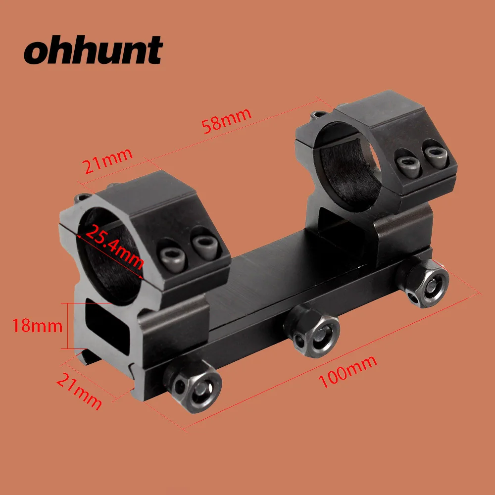 ohhunt Hunting Riflescope Mount 25.4mm Rings with 20mm Picatinny Weaver Rail Base for Tactical Flashlight Laser Rifle Scope | Спорт и