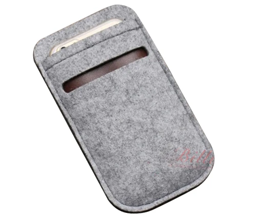 Billie шерстяной войлок для Apple iphone 6s Plus 5,5 карточная вставка чехол для iphone 6 4,7 дюймов портативный телефон сумка устойчивый к царапинам мягкий - Цвет: gray for 6Plus