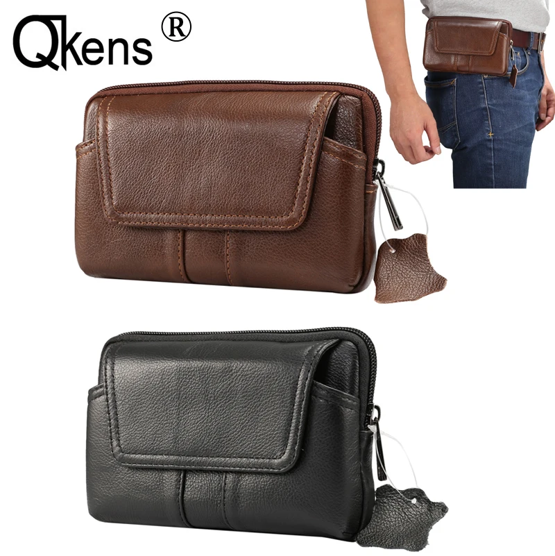 

First Layer Cowhide Genuine Leather Case Waist Pack Outdoor Belt Wallet Bag for Iphone X XS MAX XR 6 7 8 Plus for Samsung S8 S9