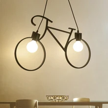Retro Bicycle Pendant Lights Living Dining Room Iron Lamparas Colgante Moderna Luminaria Industrial Lamp Loft Decor Hanglampen iwhd iron vintage lamp loft industrial pendant light fixture lamparas de techo colgante moderna dining room kitchen lights