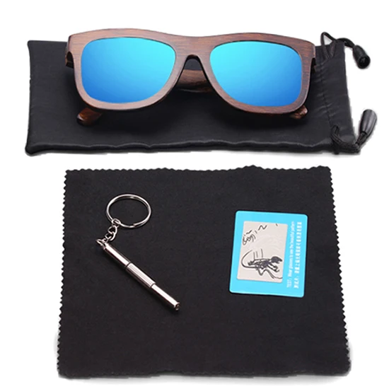 Rtbofy солнцезащитные очки с деревянной оправой Для мужчин и Для женщин солнцезащитные очки с поляризированными стеклами очки Bamboo рамки Винтаж дизайн оттенков UV400 защитные очки - Цвет линз: C1