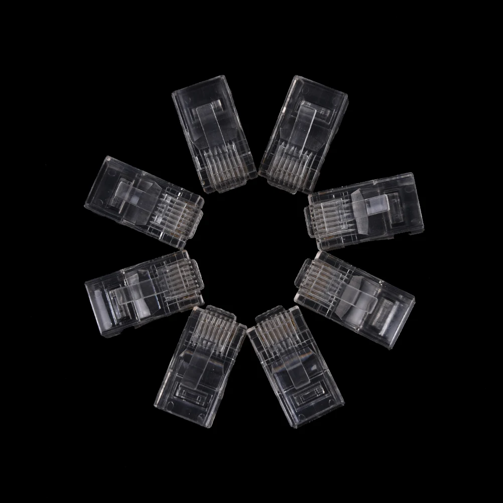 

100PCS RJ45 Gold Plated Network Connector Crystal Head RJ45 CAT5 CAT5E Modular Plug Net Connection