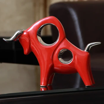 

Office decoration business gifts crafts ornaments Niu Feng Shui shop entrance bookcase Company Hotel