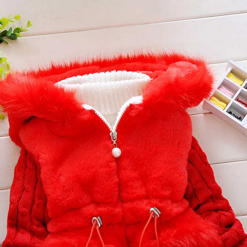 Куртки для маленьких девочек осенне-зимняя куртка для девочек теплое пальто с капюшоном для девочек; детская одежда; Верхняя одежда для детей Детская куртка От 1 до 3 лет