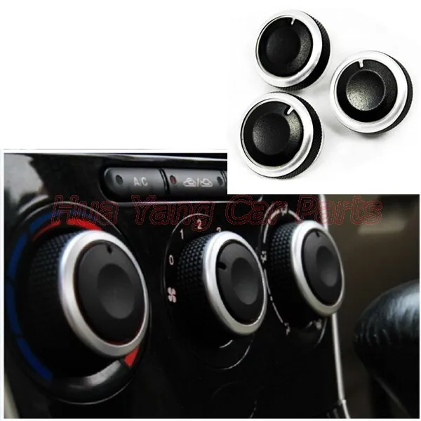 3pcs/set Aluminum Alloy Air Conditioning Knob AC Knob Heat Control