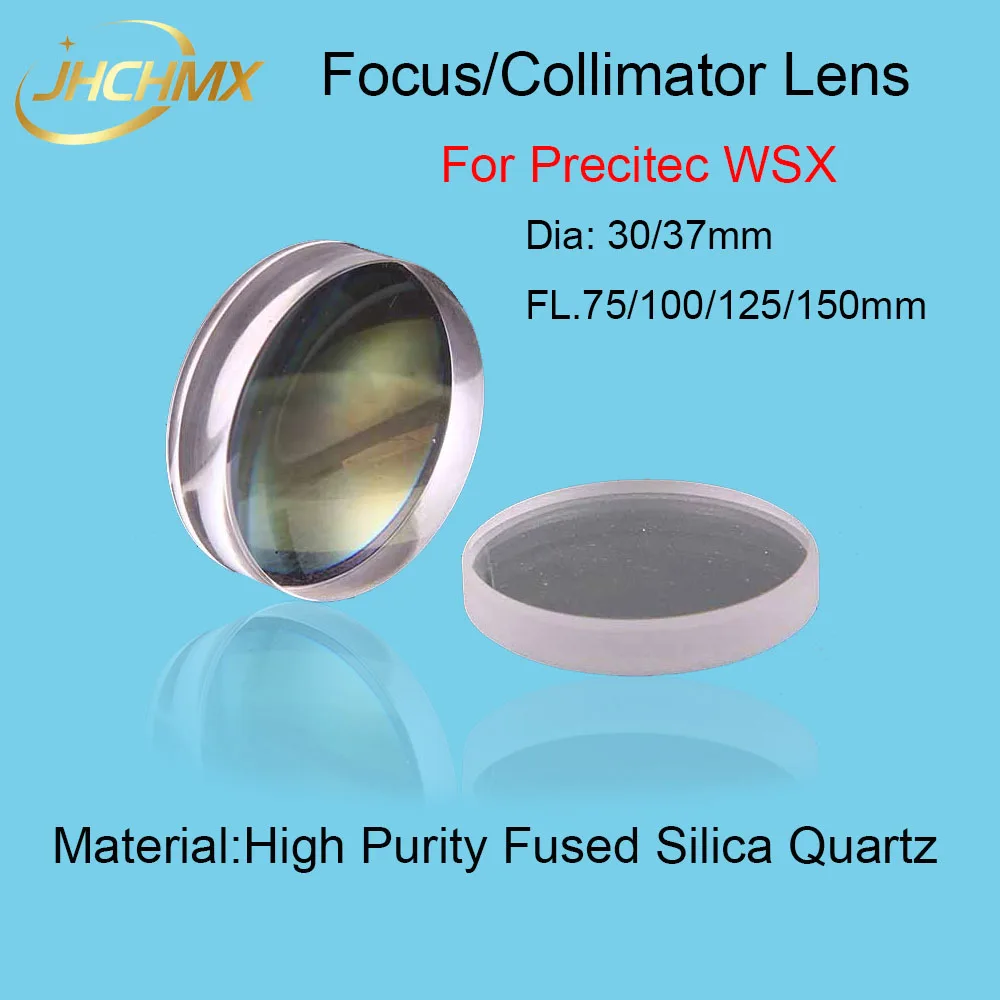 

High Quality Precitec WSX Focusing Lens/Collimator Lens Dia30/37mm FL75/100/125/150mm For Precitec WSX Fiber Laser Cutting Head
