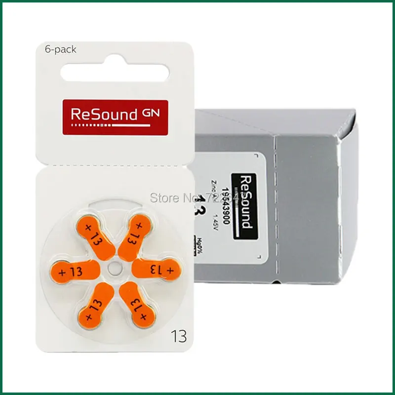 60 x Resound Hearing aid batteries 13 a13 13a p13 pr48 1.45V Germany