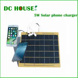 DC Дом Высокая Скорость Солнечное зарядное устройство сотового телефона на 5 Вт 5.5 В панели солнечных батарей аварийного банк силы кемпинг