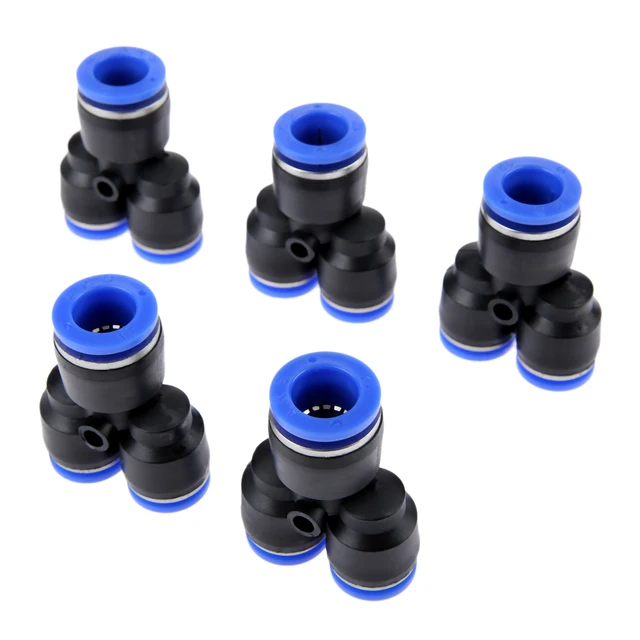 Set of 5PCS Pneumatic Air Unequal Connector Push in Fitting Y Union Reducer OD 