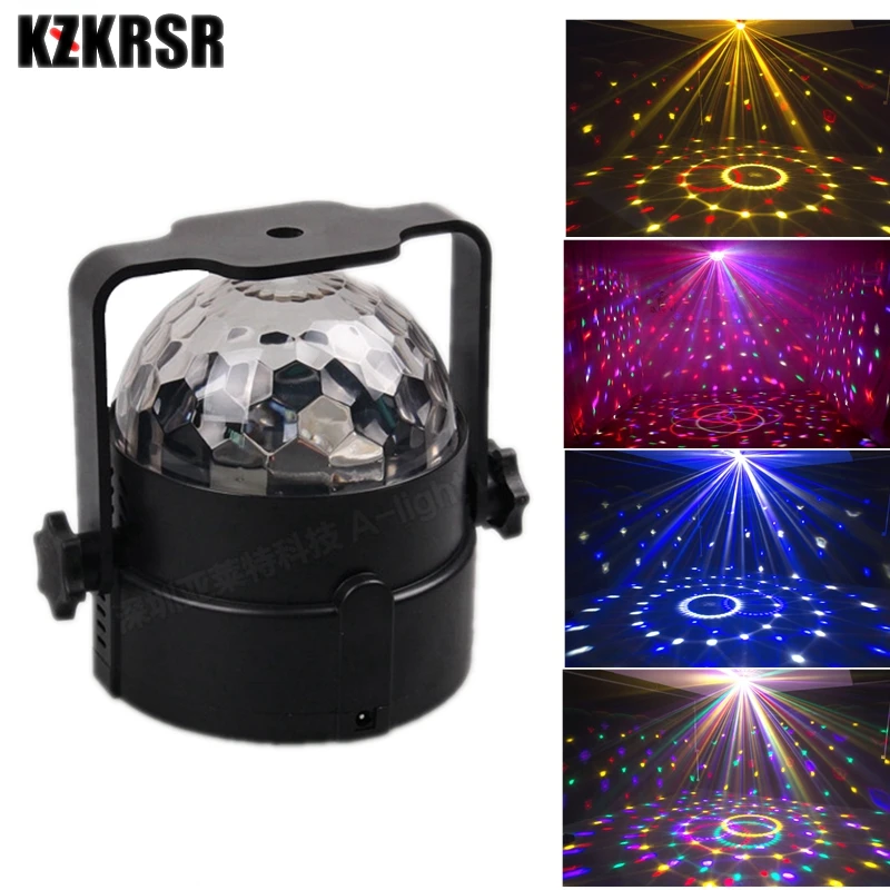 

KZKRSR Voice Control RGB LED Stage Lamps Crystal Magic Ball Laser Projector Disco Stage Effect Light 100-240V EU/US Plug