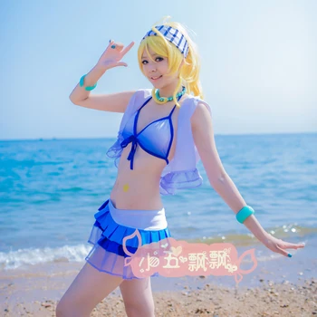

Love Live! Eli Ayase LOVE Mermaid festavol1 Summer Smile 1,2 jump Bikini Swimsuit Cosplay Costume summer style