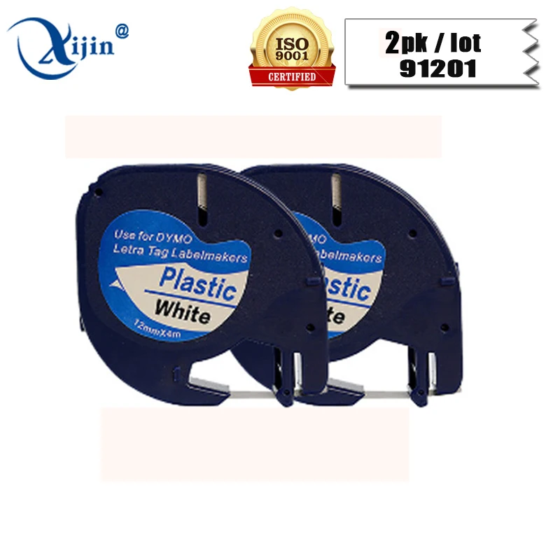 2 шт letratag 91221 label Клейкие ленты Пластик ABS Ribbon замены картриджа черный на белый 1/2