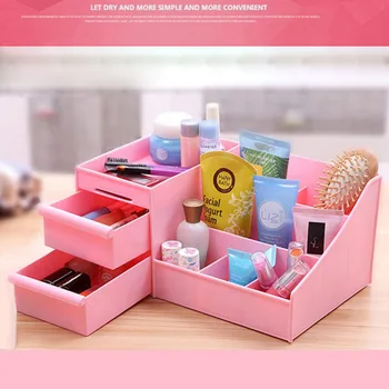

Plastic Makeup Organizer Storage Box with drawers Cosmetic Organizer Makeup Case Storage Insert Holder Jewelry Display Box