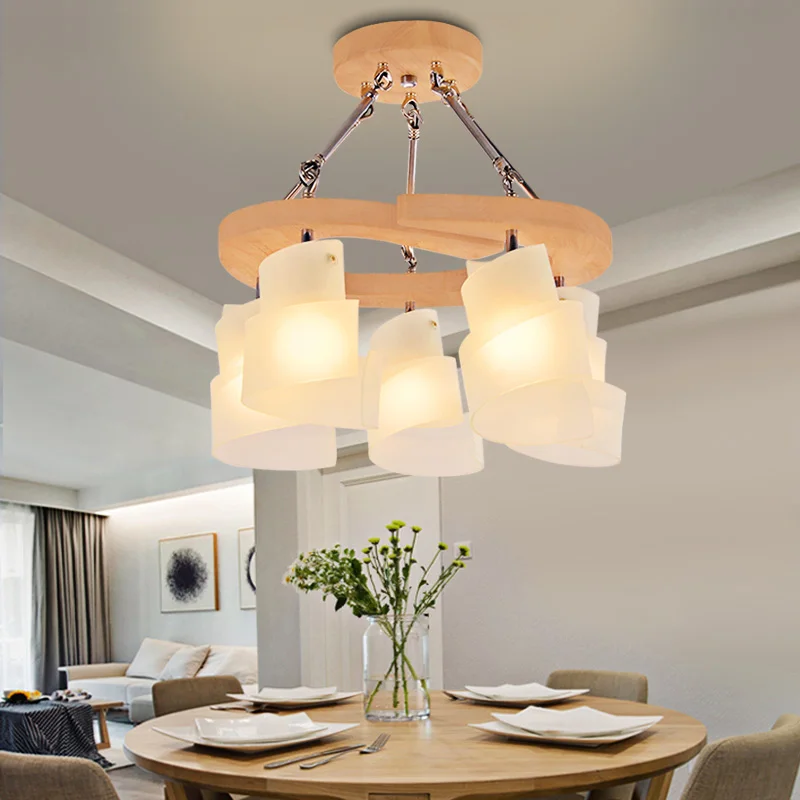 Nordic solid wood lamp bedroom ceiling lamp livable lamp ceiling lamp dining room living room