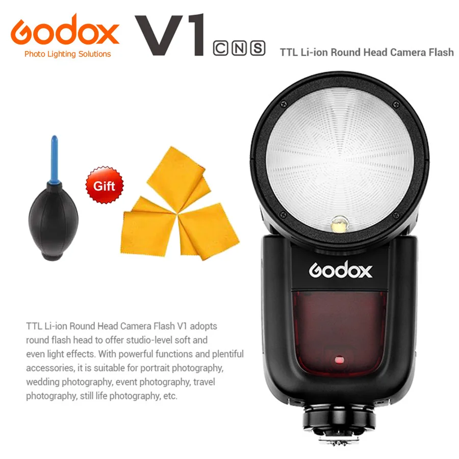 

Godox V1 Flash Speedlight for SONY Canon Nikon Fujifilm Olympus Flash Camera Flashlight TTL Speedlite Li-ion Battery