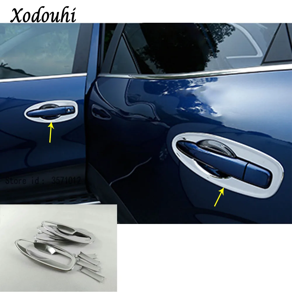 

For Renault Kadjar 2016 2017 2018 car cover body protect detector stick frame lamp trim ABS chrome door handle bowl parts 8pcs