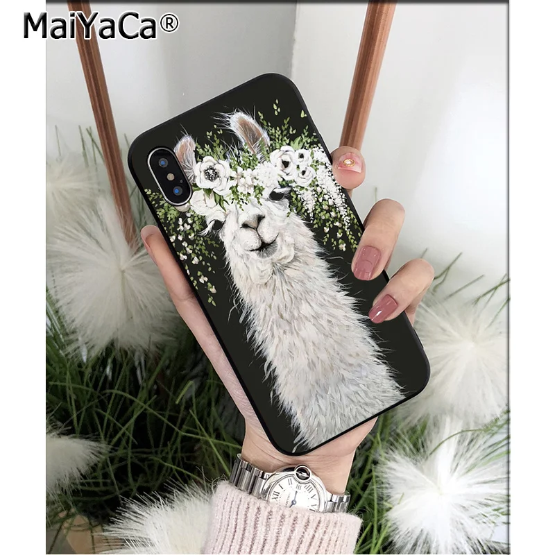 MaiYaCa Llama Alpacas животное ТПУ Мягкий силиконовый чехол для телефона чехол для iPhone 6S 6plus 7plus 8 8Plus X Xs MAX 5 5S XR - Цвет: A10