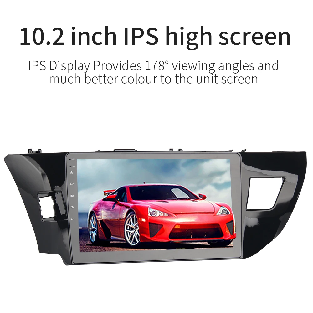Cheap Dasaita 10.2" Android 9.0 Car GPS Radio Player for Toyota Corolla 2014 2015 2016 with Octa Core 4GB+32GB Auto Stereo Multimedia 2