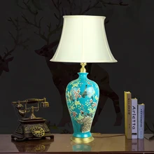 Цветок и птица Цзиндэчжэнь китайский керамический Настольный светильник спальня гостиная столовая украшения настольная лампа керамическая