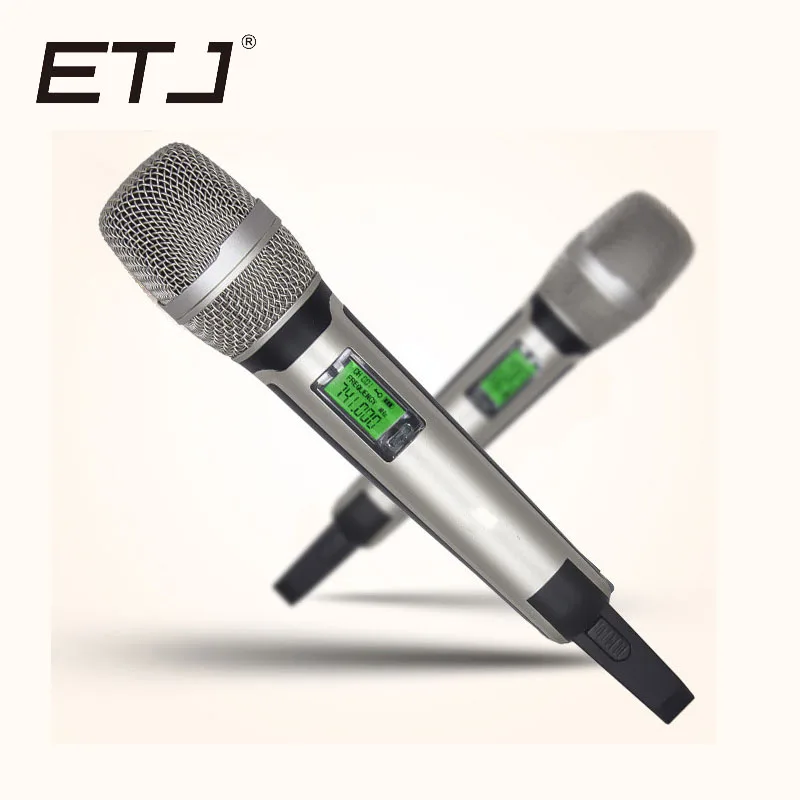 Профессиональный беспроводной микрофон для караоке от бренда ETJ СВЧ SKM9000 двойной