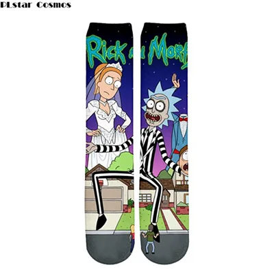 Носки Plstar Cosmos Rick and Morty, носки с 3d рисунком, мужские и женские забавные носки с 3D принтом, высококачественные носки с рисунками, dropshopping-2 - Цвет: 22