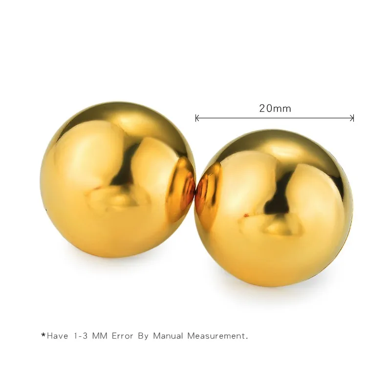 Baoyan простой 316L Нержавеющая сталь, серьги со шпилькой, для Для женщин ювелирные изделия классический Винтаж золото/серебро Половина круглые сережки с шаром