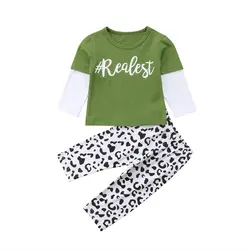 Детская одежда для малышей из хлопка для мальчиков повседневная одежда с длинными рукавами в стиле пэчворк футболка Топы и штаны в горошек