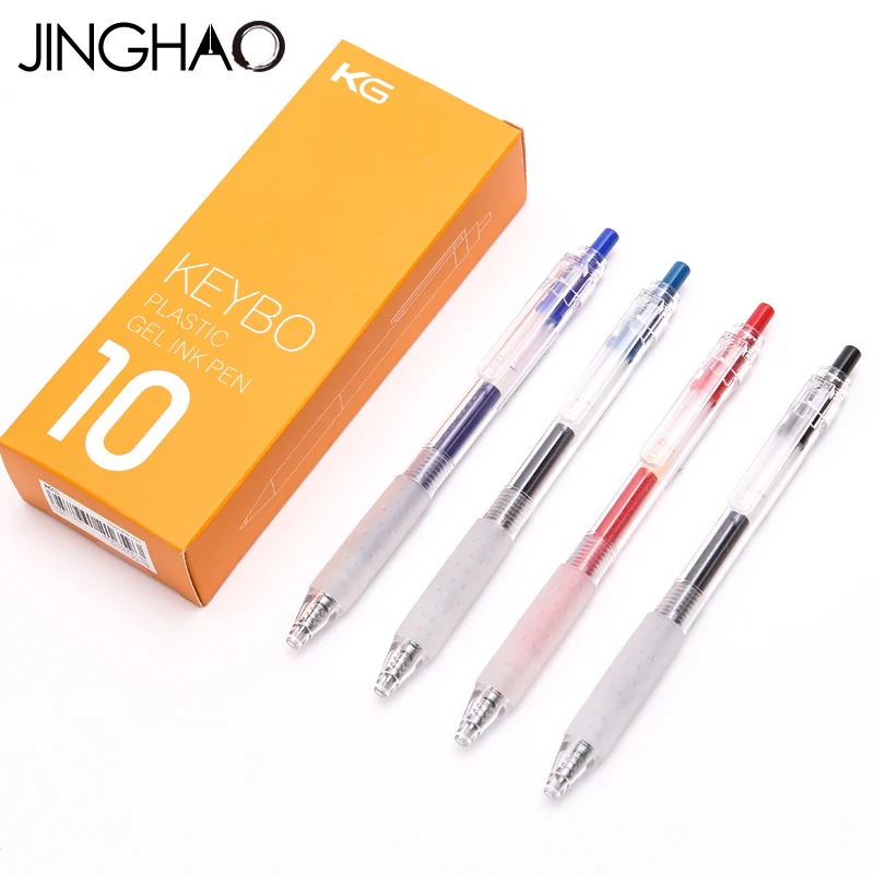 10 шт./партия Jinghao KACO KEYBO серии гелевые ручки Модные прозрачные бочки гелевая ручка с кнопкой гладкая канцелярские принадлежности для студентов