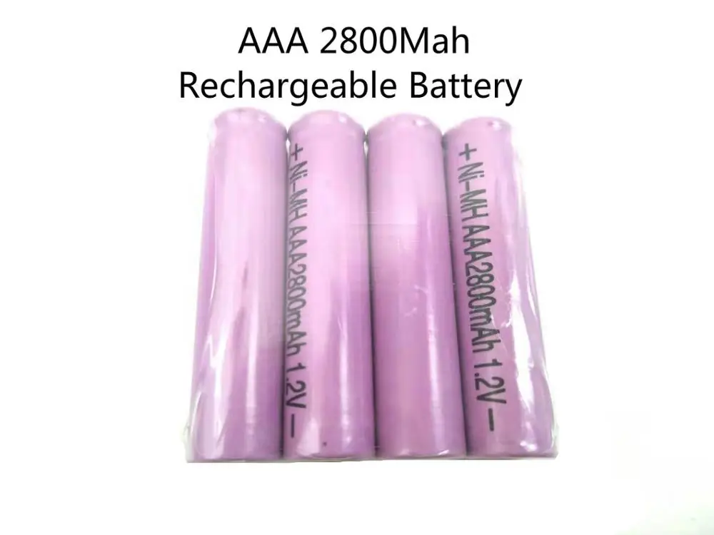

OOLAPR Purple 4/6PCS AAA 2800mAh 1.2 V Rechargeable Battery NI-MH 1.2V Rechargeable 3A Battery Free Shipping