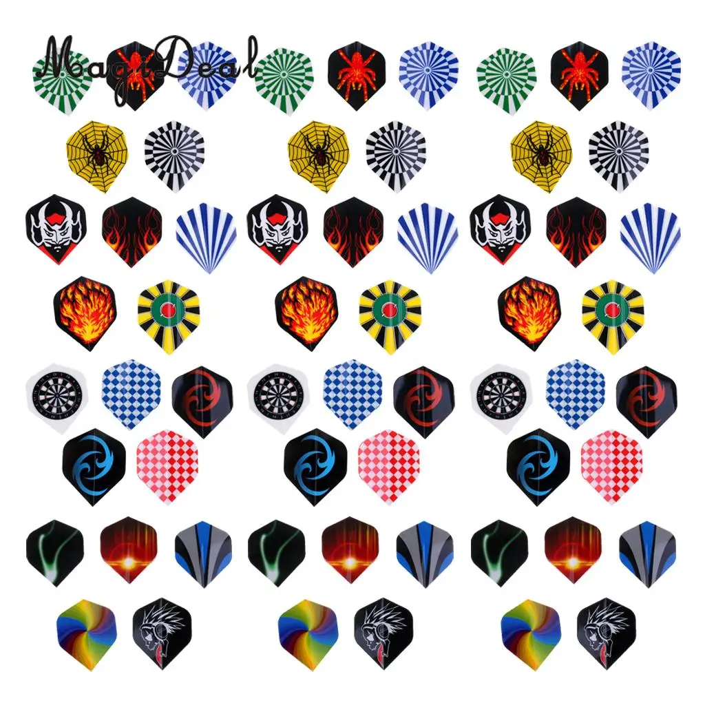 MagiDeal 60 Pieces (3 Sets) Standard Dart Flights Professional Durable PET Plastic Darts Flights