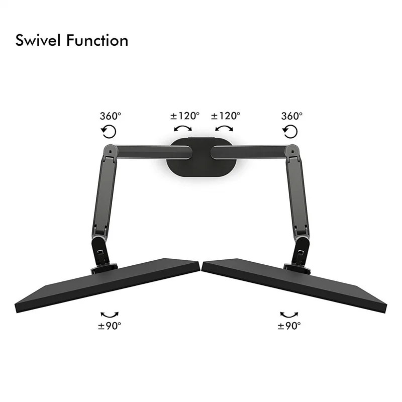 Двойной кронштейн для монитора настольная подставка, полностью Регулируемый Алюминиевый держатель для монитора газовый пружинный монитор тв крепление для 17-32 ''2 экранов