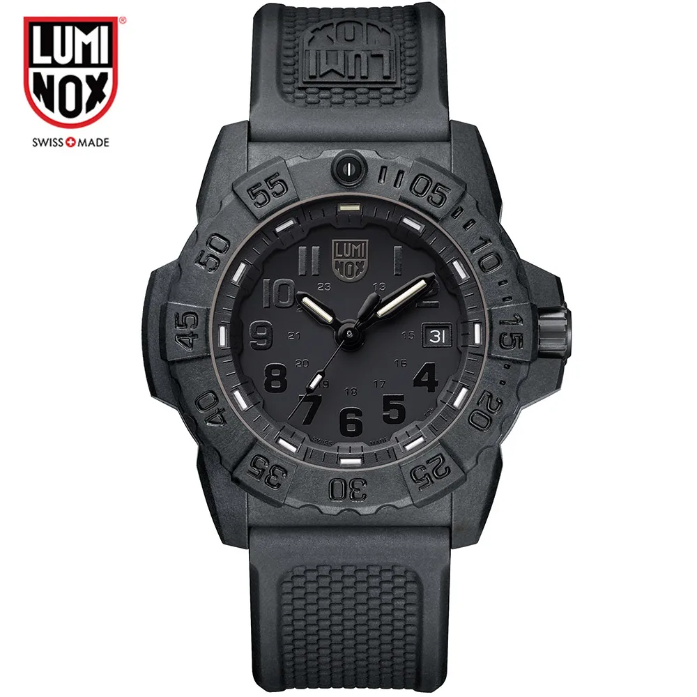 Luminox Часы мужские Relojes Hombre военные мужские часы кварцевые спортивные часы мужские s часы брендовые Роскошные водонепроницаемые Relogio Masculino - Цвет: XS.3501.BO