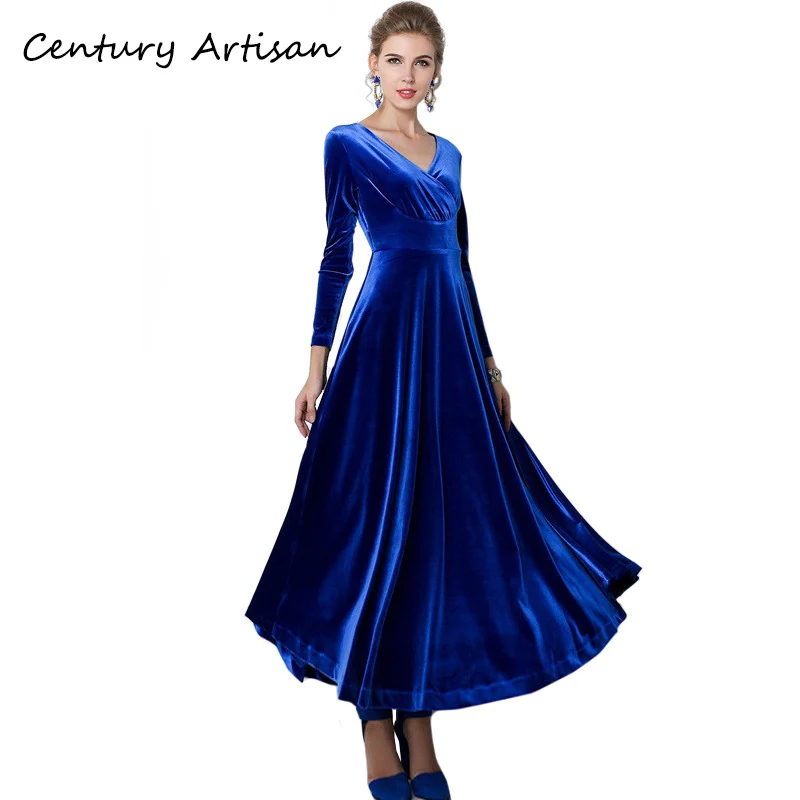 Aliexpress.com : Buy CYAN Fashion Velvet Winter Dress Female Women 2018 ...