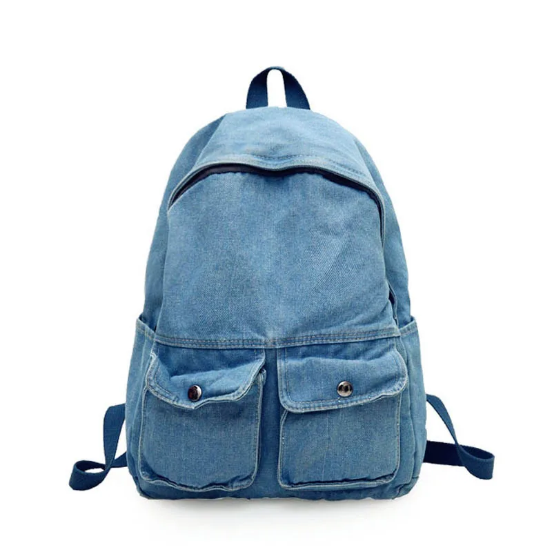

Denim Backpack Jeans Travel Bagpack Girl Canvas Tide Backpacks Dark Blue Color Ulzzang Student School Bag For Teens Girl