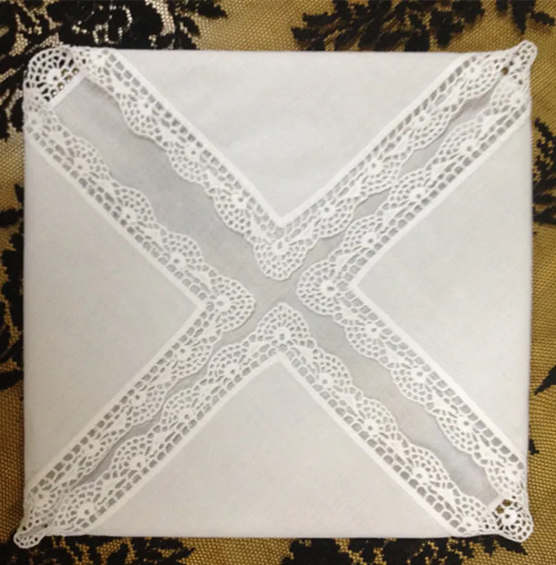 Набор из 12 модных женских носовых платков, 12-дюймовые винтажные кружевные платочки в виде ракушки, Свадебный носовой платок для невесты