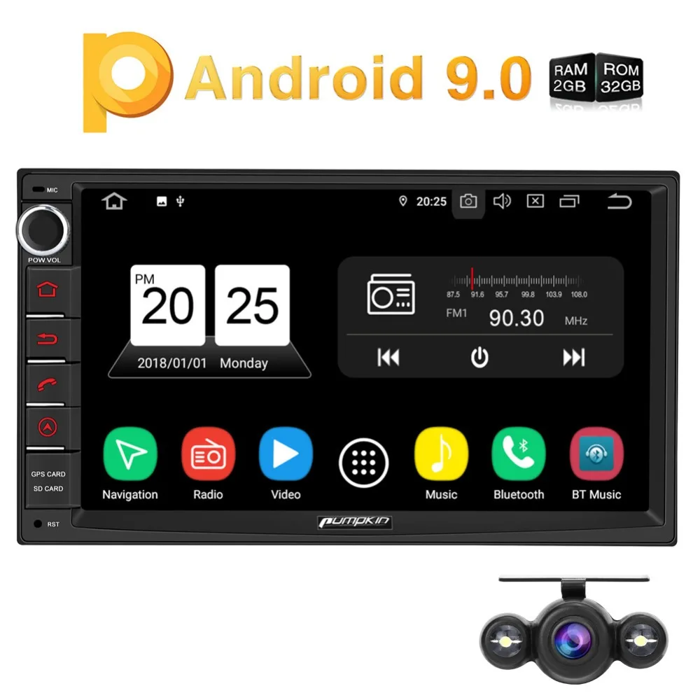 Top Pumpkin 2 Din 7" Universal Android 9.0 GPS Car Radio Audio Player NO DVD Quad Core RAM 2G ROM 32G Car DVD GPS Navigation Radio 0