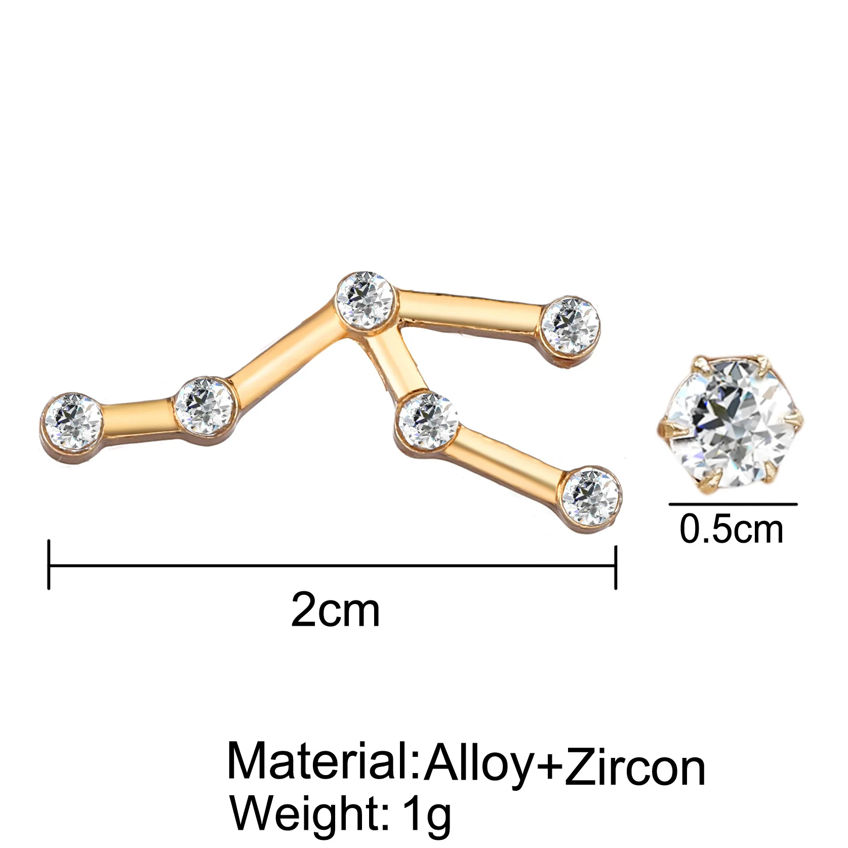Oculosoak, новинка, созвездие, серьги гусеницы, минимальный Кристалл циркония, Зодиак, звезда, серьги-гвоздики, Женские Ювелирные изделия, подарки - Окраска металла: Taurus