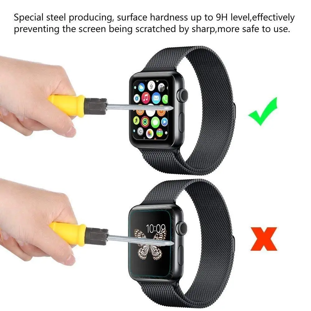 Протектор экрана Yolovie для Apple Watch 38 мм 42 закаленное стекло iWatch серии 4 3 2 1 HD