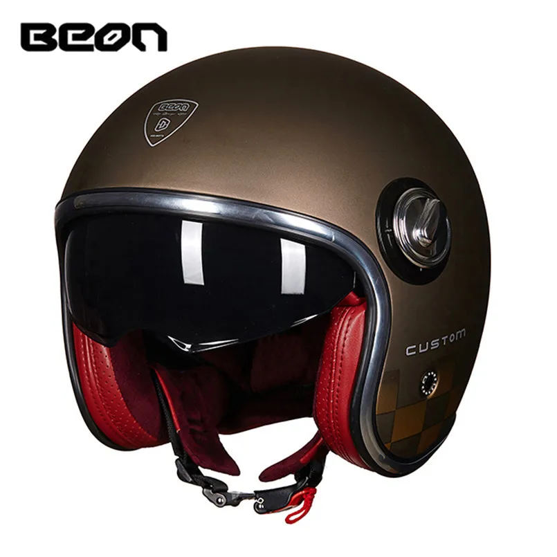 BEON B108A двойной козырек мотоциклетный шлем с открытым лицом винтажный Ретро