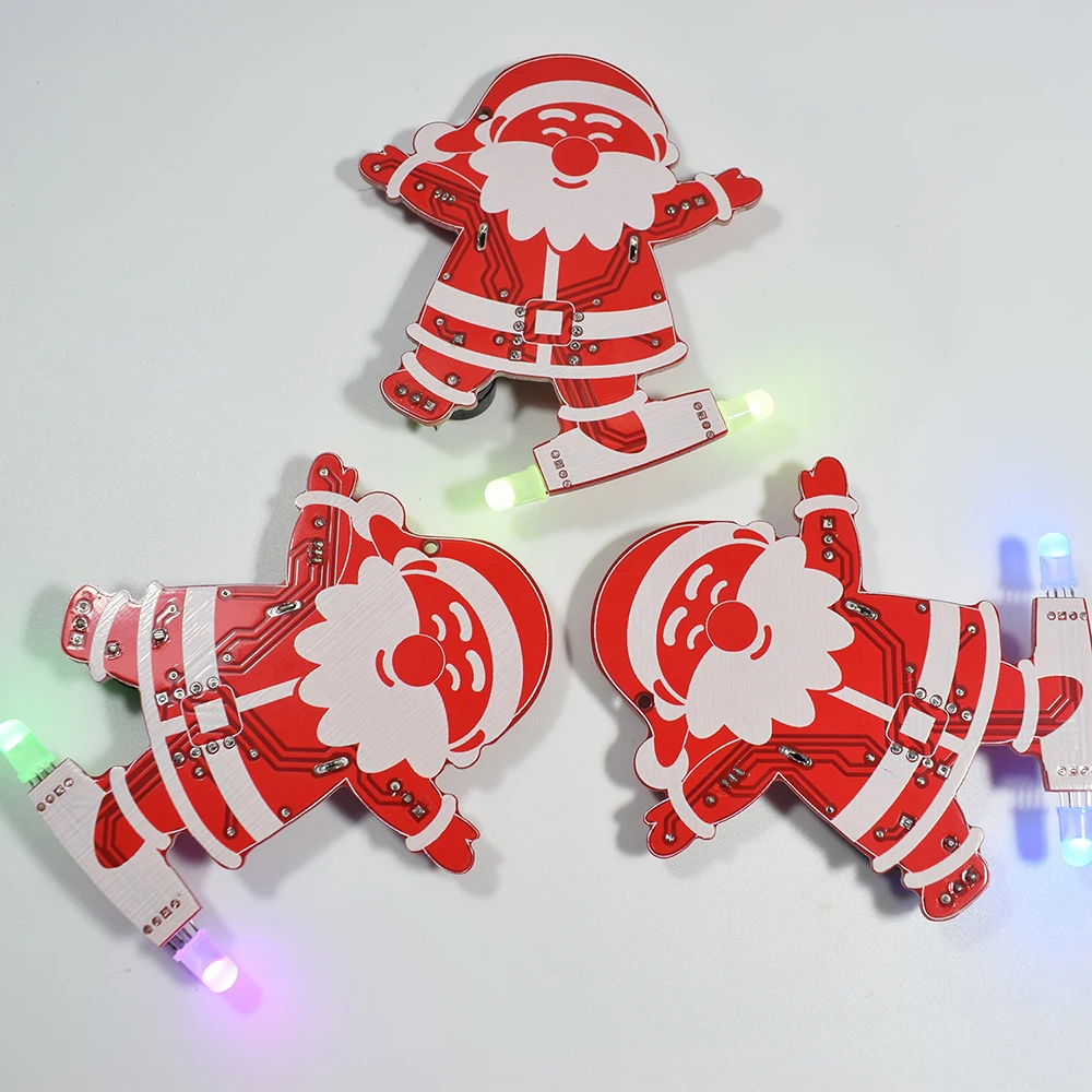 

5PCS Per Set DIY Santa Claus Christmas Decoration Ornament Music Kit with Colorful LED Modes and Christmas Songs