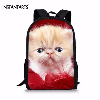 

INSTANTARTS Kawaii 3D Persian Cat/Kitty Boys Girls School Bags Casual Primary School Students Bookbags Kids Schoolbag Backpacks