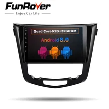 Funrover 8 ядер автомобиля dvd gps радио плеер для Nissan X-Trail Qashqai 2014-2017 авто стерео Мультимедиа RDS головного устройства навигации fm