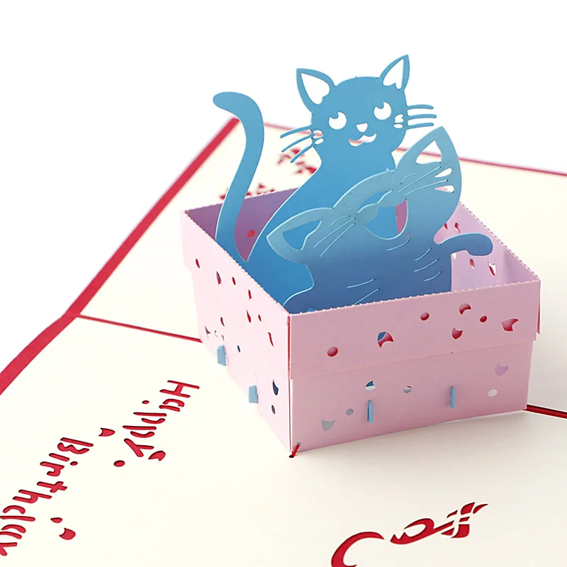 Maison Fetes Occasions Speciales Invitation Anniversaire Boite Cadeau Chat Up 3d Carte De Vœux Maison Fetes Occasions Speciales Invitation Anniversaire Boite Cadeau Chat Up 3d Carte De Vœux