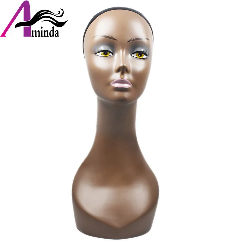 Wholesale Black Female Mannequin Head Model Without Hair Size Adjustable Styrofoam Mannequin Head For Afro American  (8)