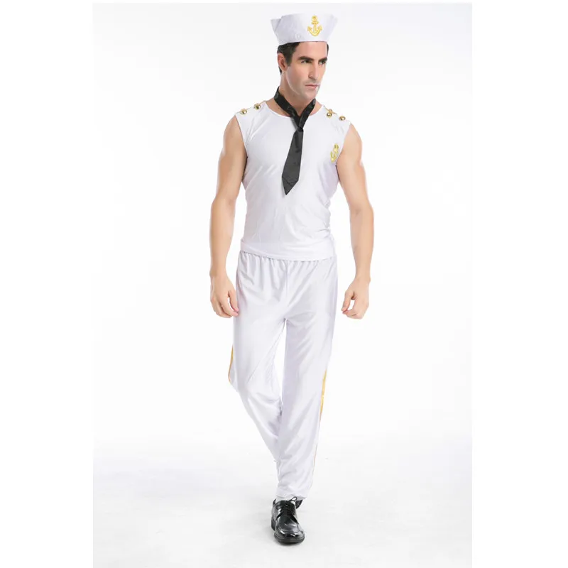 Fantasia White Men Halloween Sailor Costumes Navy Cosplay Carnival ...