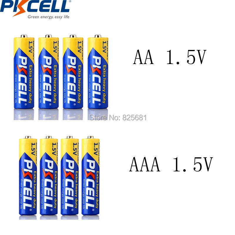 16 шт комбайн PKCELL 1 5 V цинковый углеродный аккумулятор 8 ( AAA R03P 45 мин + AA R6P 105 мин)|carbon