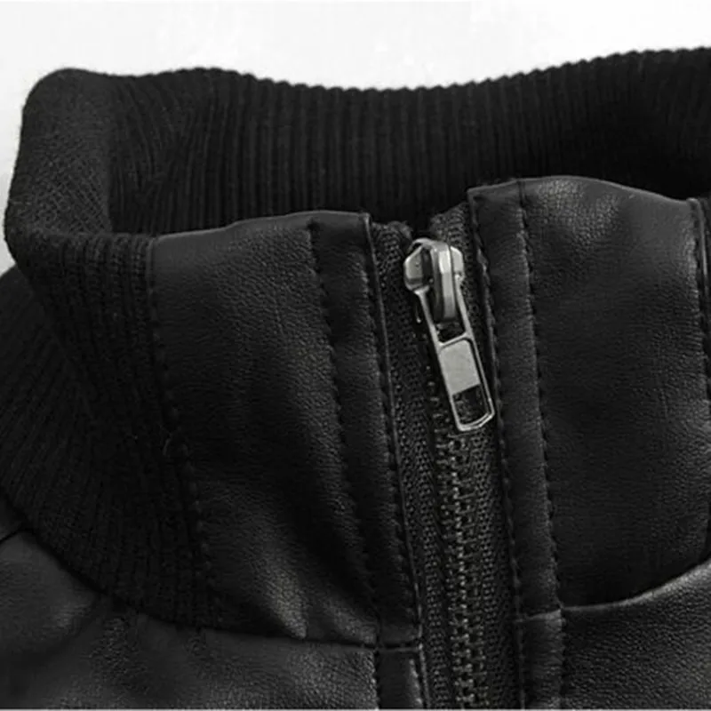  2019 Men Autumn Winter Hoodie Leather Jacket Biker Motorcycle Outwear Warm Coat New Men's high-grad