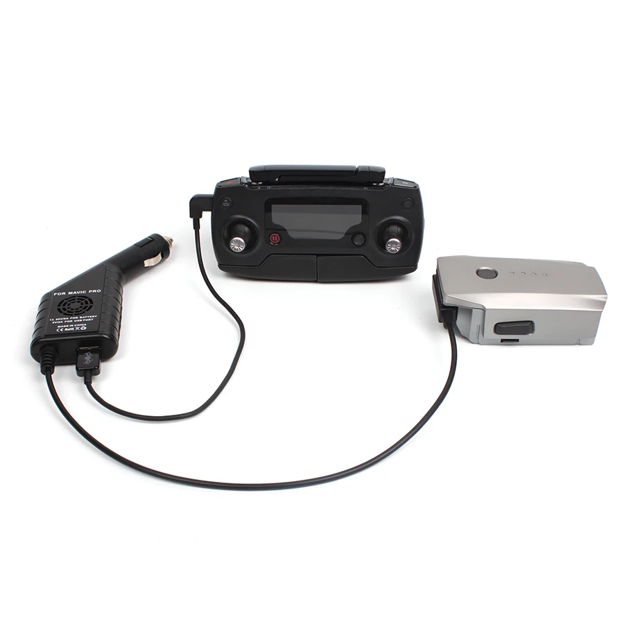  2in1 Car Charger Safe Fast Battery Controller Charger with USB Port for DJI MAVIC PRO Platinum Dron