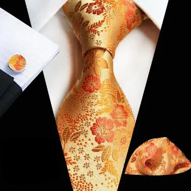 8 см мужские строгие галстуки Набор вышитые цветочные галстук с запонками карман квадратный для свадьбы