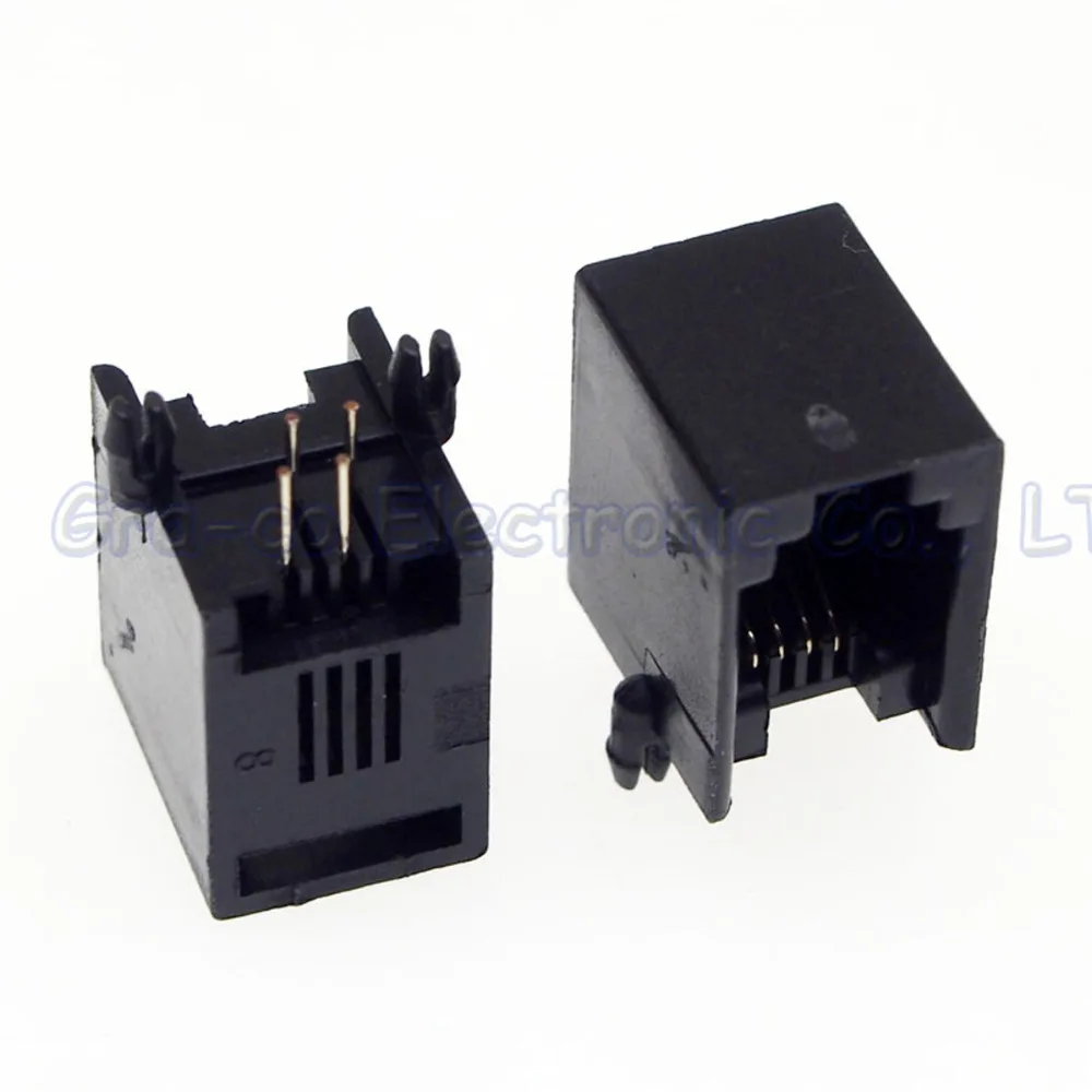 10pcs 4P4C Telephone Outlet Handset cable interface RJ11 Port Telephone